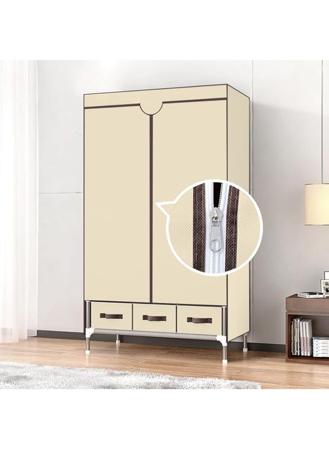 DUNISO Portable Wardrobe Closet Clothes Organizer,Large Capacity Non-Woven Wardrobe, Easy to Assemble,Durable and Sturdy, with Strong Load-Bearing Capacity,for Bags, Toys, Shoes, Living Room, Bedroom, Cloakroom,90*45*170CM - Image 4